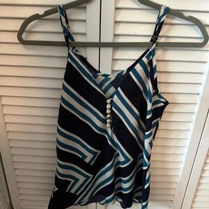 Striped Navy and White Women's Top